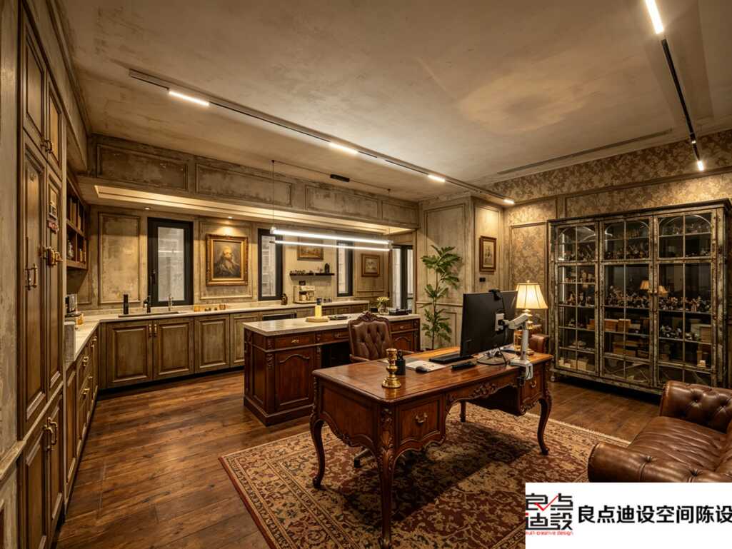 一居室软装设计|把小空间改成复古风神仙工作室，太显质感了✨